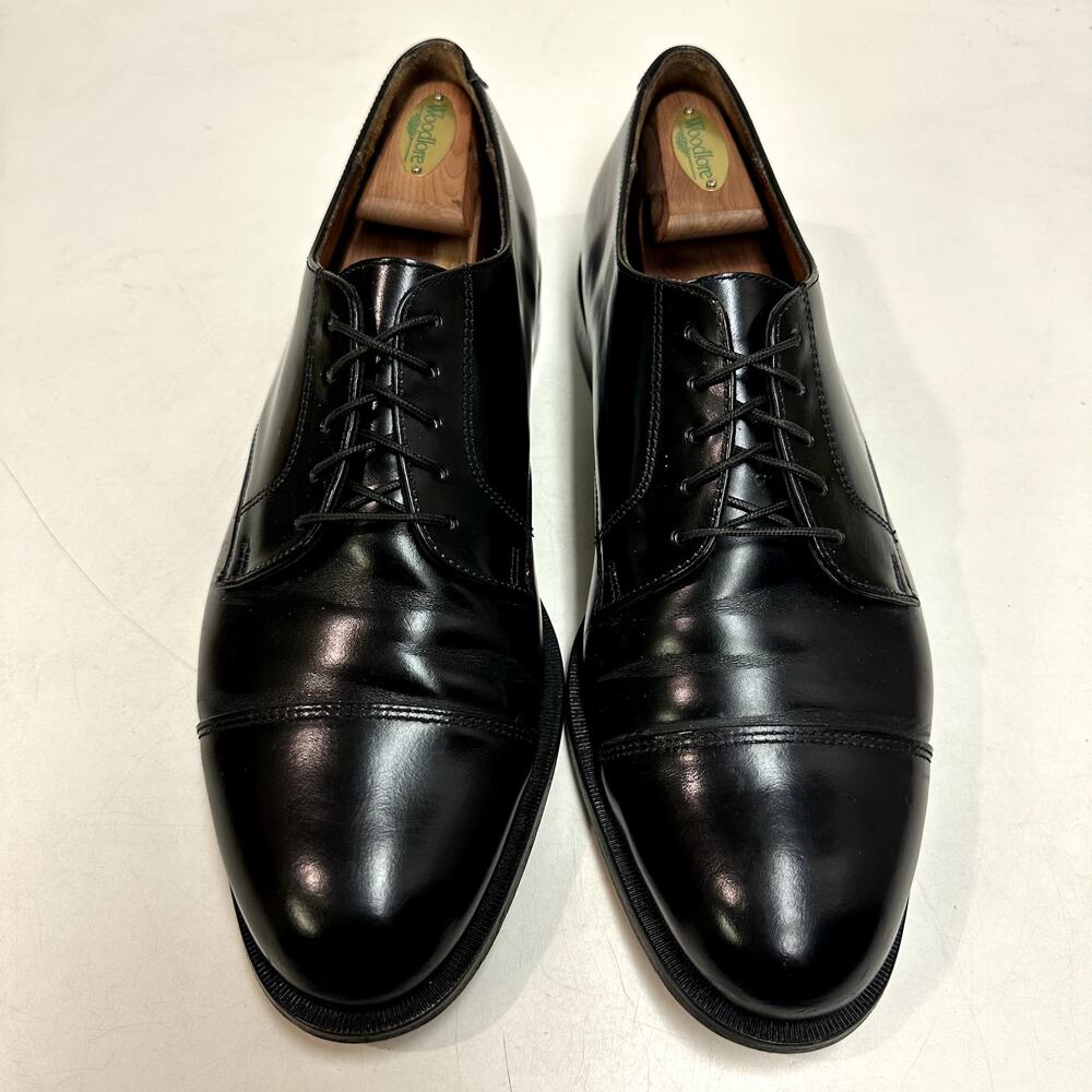 VERY GOOD Cole Haan Derby Blucher Cap Toe Black Calf Made in Maine USA 11.5